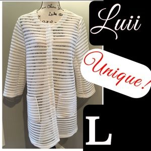Sz L Luii Open Knit Long Cardigan / jacket